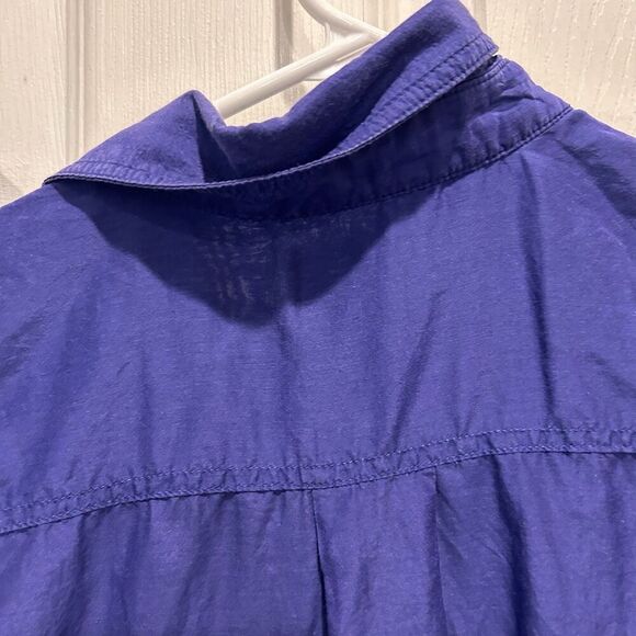 JCP Silk Blend Sleeveless Button-up Shirt Royal Blue Collared Women's Large - Picture 4 of 6